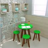 Conjunto Mesa e 4 Banquetas Colorido Suze