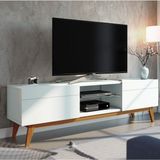 Rack para TV até 60 Polegadas 2 Gavetas Classic 1.8 Imcal Branco Acetinado