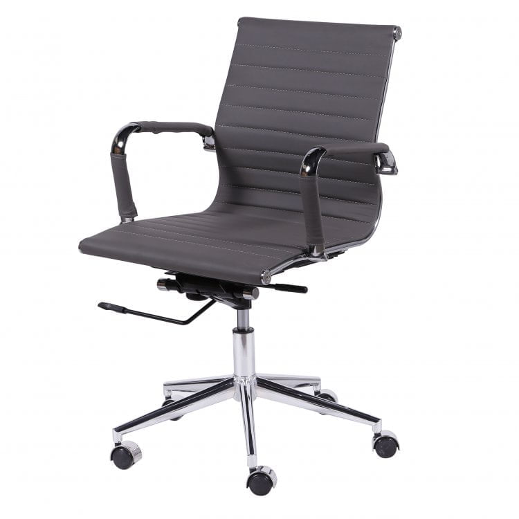 Cadeira para Escritório Baixa Esteirinha Corino com Rodizio 3301 OR Design Cinza