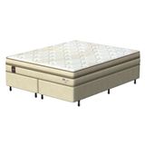 Cama Box Queen Size Probel Arezzo Revestido Em Tecido Jacquard + Colchão Com Pillow Euro E Molas Ensacadas Individualmente 26x188x158cm
