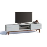 Rack para TV até 60 Polegadas 2 Gavetas Classic Imcal Branco Acetinado