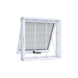 Janela Maxim- Ar Em Aço Com Grade Quadriculada 60x60 R120- Evidence - Branco - Branco