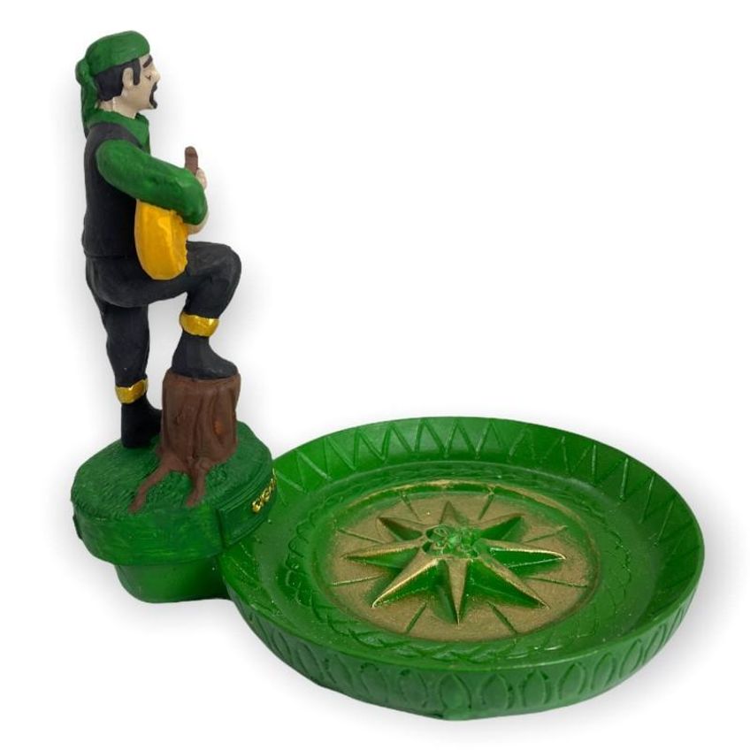 Incensário Prato Cigano Verde 12 Cm Em Resina - imagem 3