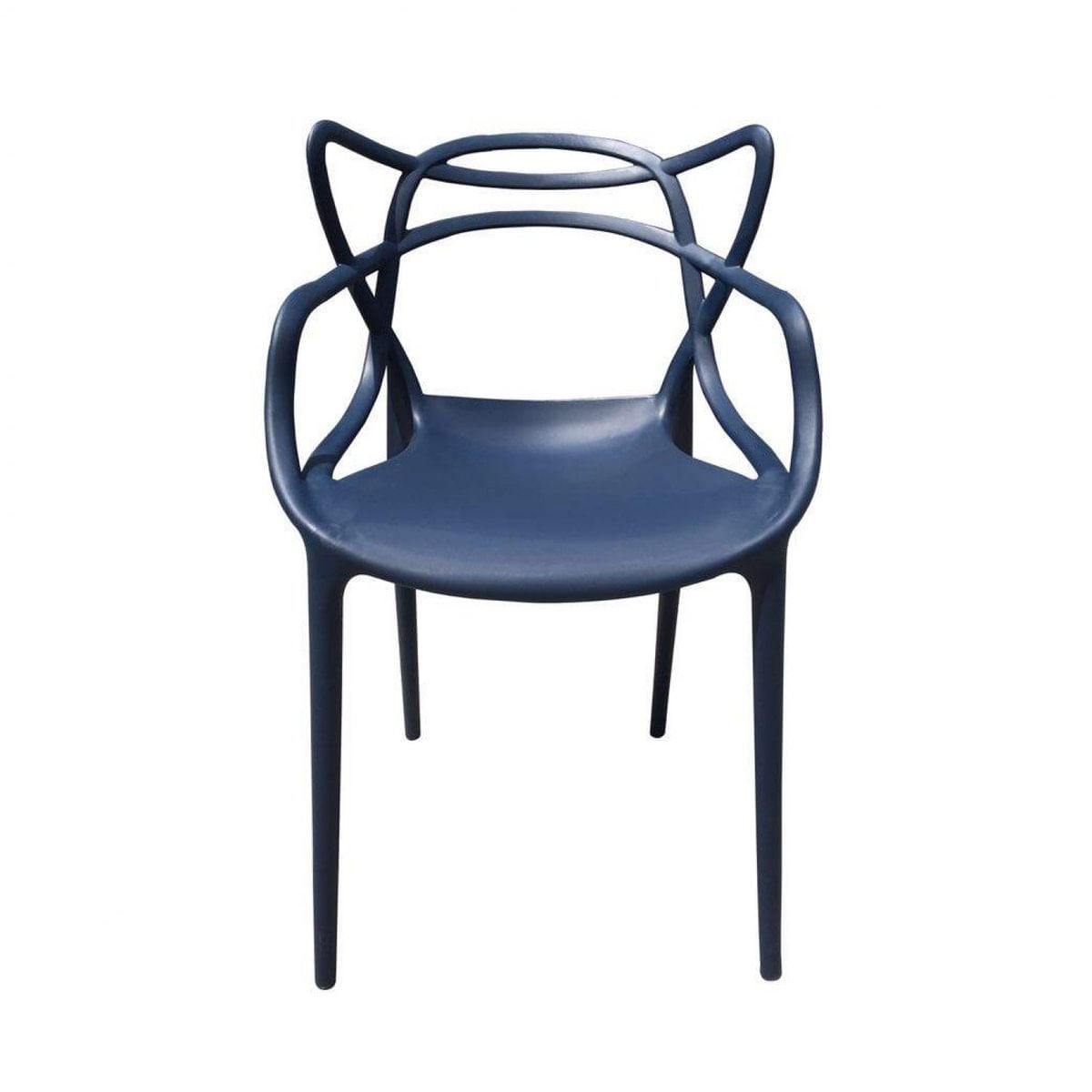 Cadeira com Encosto e Braços Aviv Fratini Móveis Azul Marinho