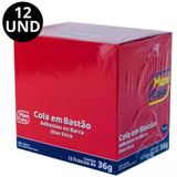 Caixa C- 12 Cola Bastão Escolar Maxi Cola - 36g