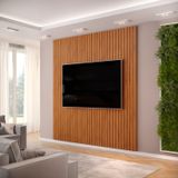 Painel Ripado Trento 250 X 240cm Em Mdf Freijó