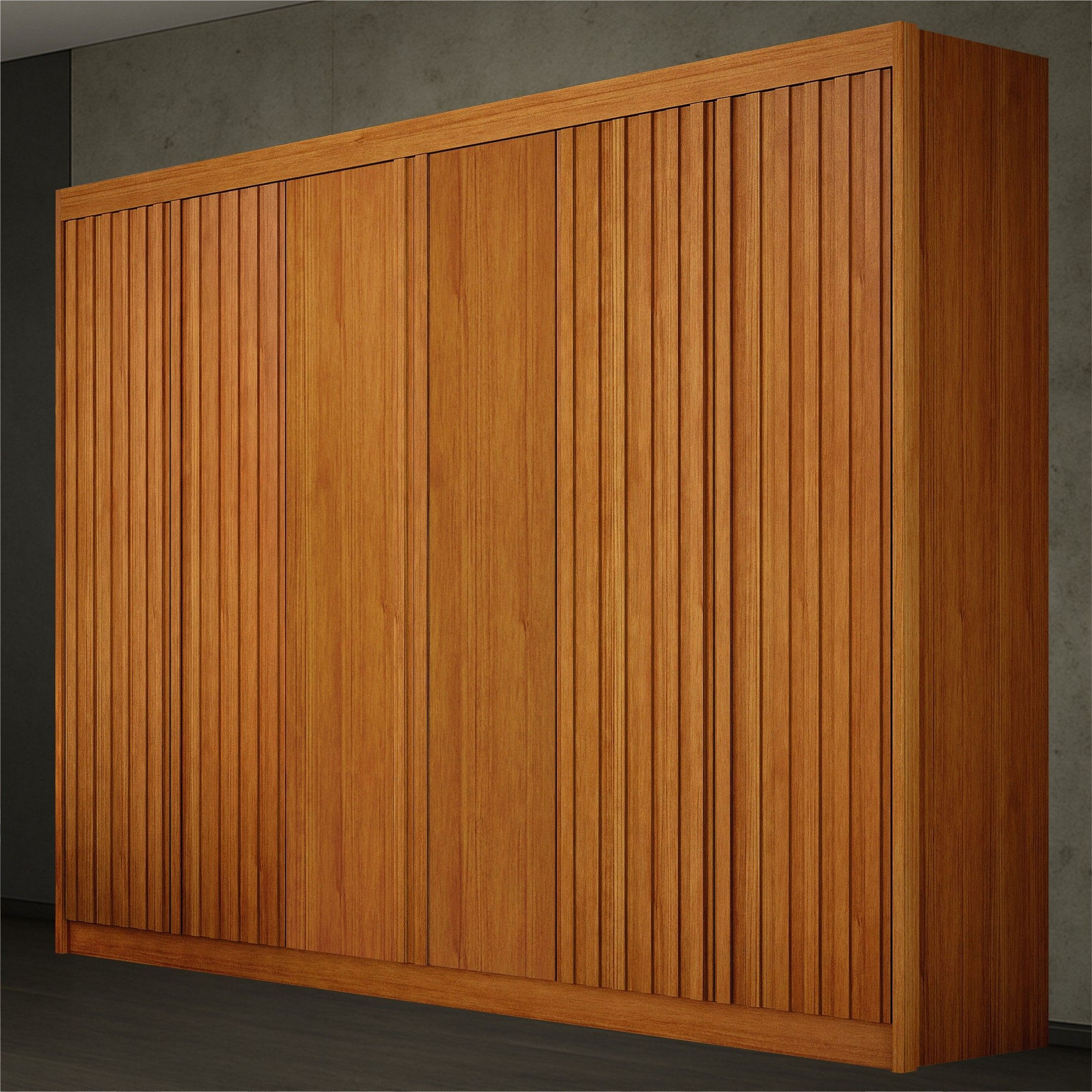 Guarda-roupa New Braga 06 Portas Com 04 Ripadas Cinamomo