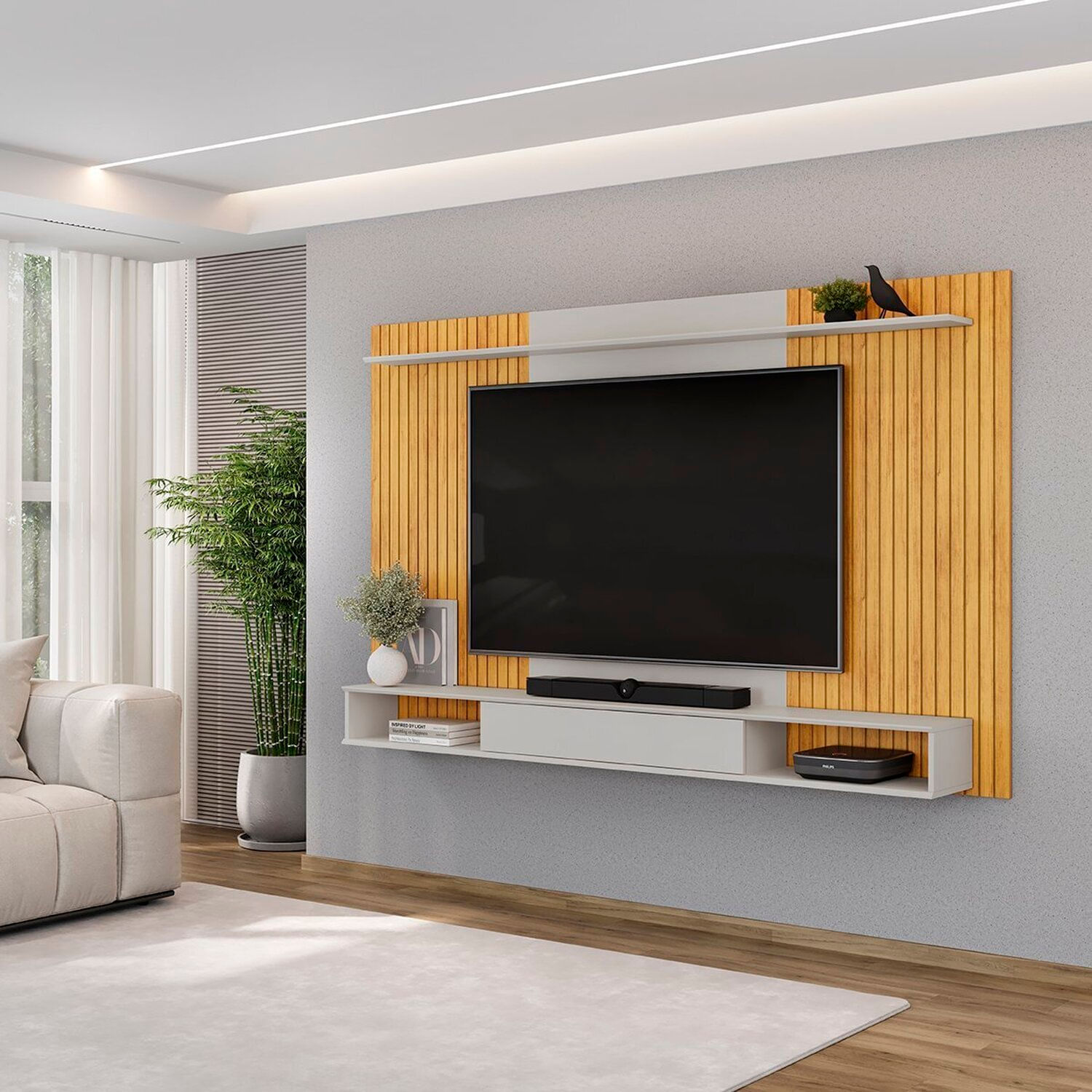 Painel Para Tv Até 70 Polegadas Leo Cedro/bali