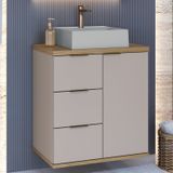 Gabinete De Banheiro Com Cuba Bray 57cm Nude