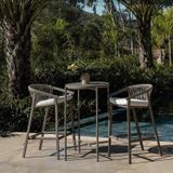 Conjunto Jardim E Varanda 1 Mesa Bistrô 2 Banquetas Refúgio Cabecasa Madeiramadeira Champanhe/quaker Areia