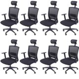 Kit 8 Cadeiras Para Escritorio Presidente Nr17 Office 3317 Preto