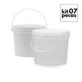 Balde Para Fermentar Vinho 1.8l Branco 7 Pçs