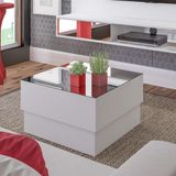 Mesa de Centro com Tampo Espelhado Parati Artely Branco