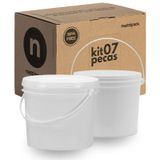 Balde Para Tinta Acrílica 1.8l Branco 7 Pçs