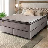 Cama Box Bipartida Queen Size Hellen Dublin Com Molas Ensacadas E Espuma D33 73x158x198 Cm