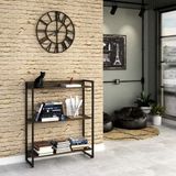 Estante Para Livro Industrial 3 Prateleiras 104cmx80cm Carvalho Dark