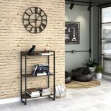 Estante Para Livro Industrial 3 Prateleiras 104cmx60cm Carvalho Dark