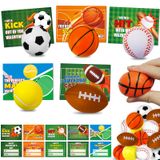 Pacote De 30 Cartões De Dia Dos Namorados Yobiboom Com Mini Bolas Esportivas De Espuma