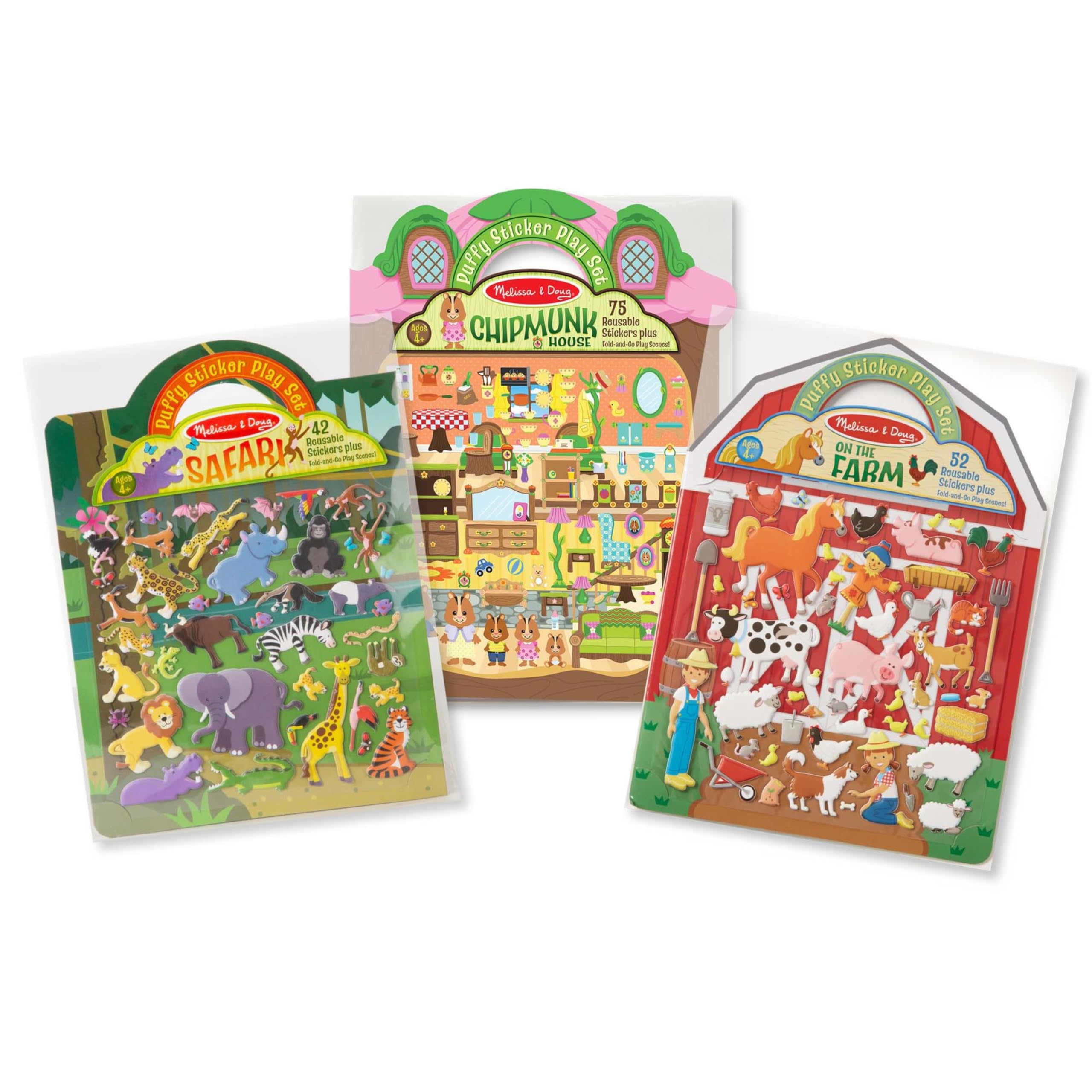 Conjunto De Livros De Atividades Puffy Sticker Melissa &amp; Doug Farm Safari