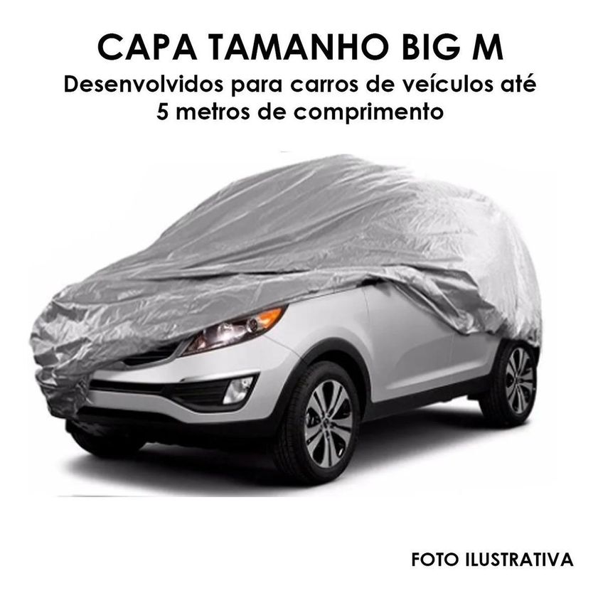 Capa Carro Pickup Big M Impermeável Forro Central Cinza - imagem 2