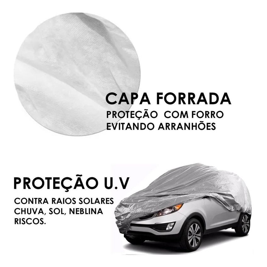 Capa Carro Pickup Big M Impermeável Forro Central Cinza - imagem 3