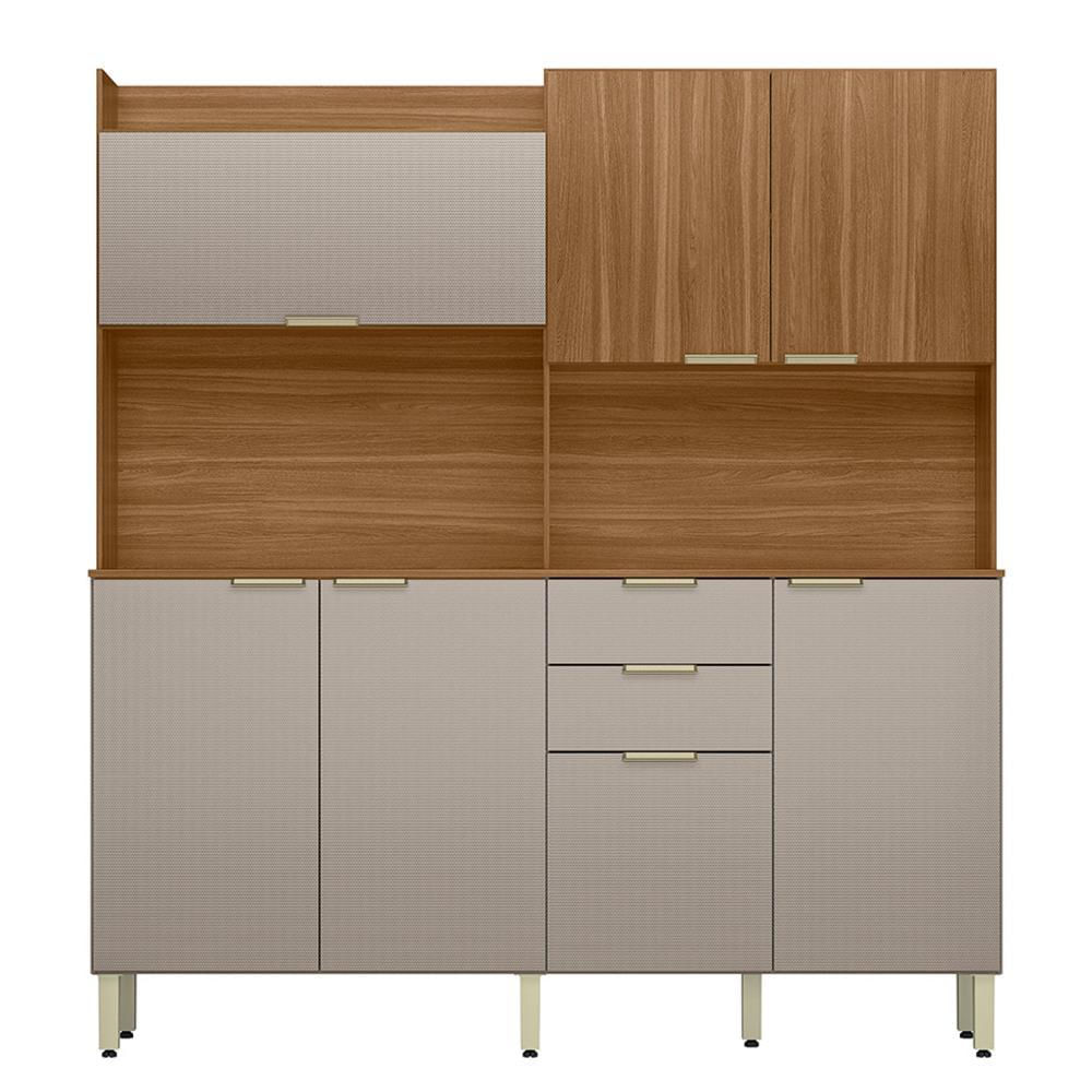 Cozinha Compacta Pitaya 7 Portas E 2 Gavetas Amêndola Touch/nude Prime Tx - Demóbile