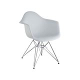 Cadeira Eames com braço - Branca - base em metal