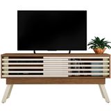 Rack Bancada Foz 1.5 2 Portas Pé Palito Tv Até 65 Polegadas Naturale/off White