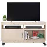 Rack Bancada Abel 1 Porta De Correr Para Tv De 50 Polegadas Calacata/off White
