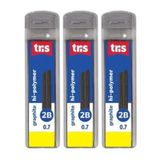 Kit Minas Grafite Tris - 0.7mm 2b C- 36 Minas 2 Tubos