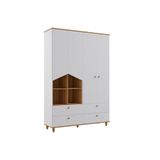Guarda Roupa Bebê 4 Portas E 4 Gavetas Casinha Branco-nature - Permóbili Baby