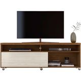 Rack Bancada Foz 2 Portas Rodízios Tv Até 75 Polegadas Naturale/off White