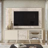 Rack Bancada E Painel Para Tv De 60 Polegadas Cronos Calacata Off White