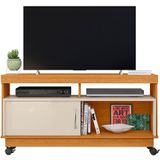 Rack Bancada Abel 1 Porta De Correr Para Tv De 50 Polegadas Cinamomo/off White