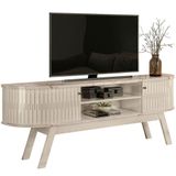 Rack Bancada Venezza 2 Portas Para Tv De 75 Polegadas Calacata/off White