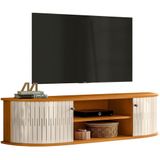 Rack Suspenso 2 Portas Moderno Para Tv De 60 Polegadas Cinamomo/off White