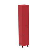 Roupeiro Em Aço Mt 1v 2 Portas Fechadura Com Prateleira Interna Vermelho