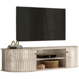 Rack Suspenso 2 Portas Moderno Para Tv De 60 Polegadas Calacata/off White