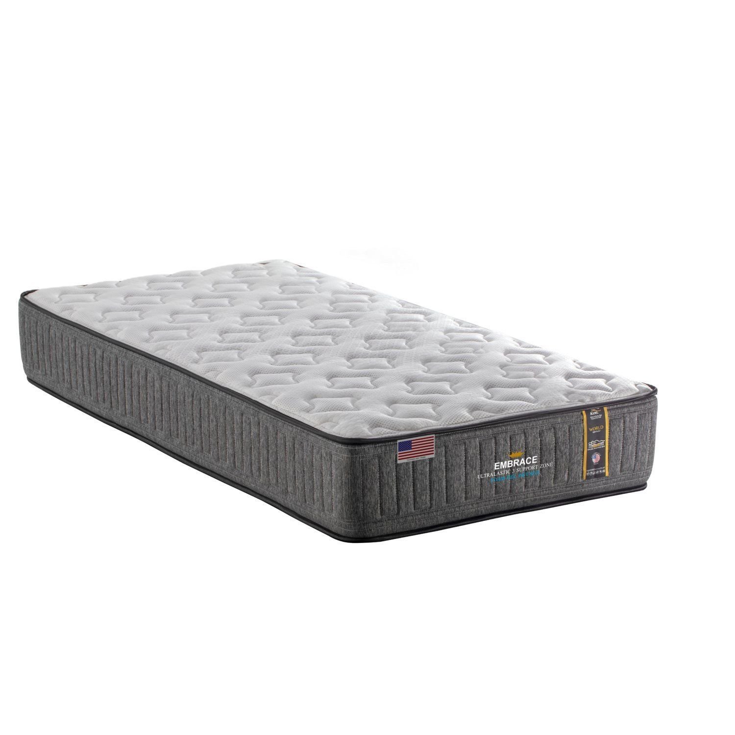 Colchão Solteirão King Koil Mola Superlastic Embrace 30x96x203cm Cinza/branco