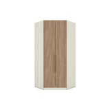 Guarda Roupa Closet De Quarto De Canto Oblíquo Mc05 Seletto C- 2 Portas E 3 Gavetas Areia-jequitibá - Henn
