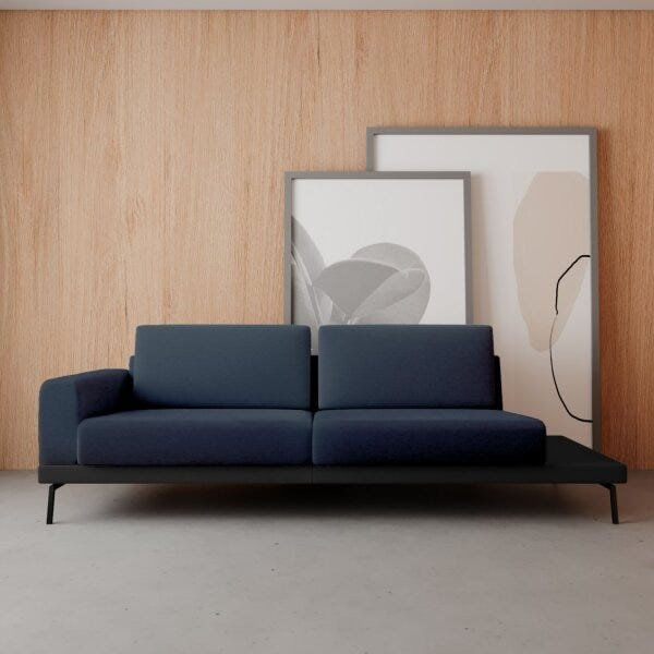 Sofá Game 4 Lugares 240 Living Contemporâneo Mescla Azul Jeans