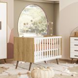 Berço Mini Cama 92x74x133 Cm Q Encanto Retrô Freijo Toq/branco Acetinado