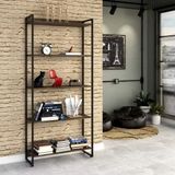 Estante Multiuso 5 Prateleiras 80cmx187cm Dynamica Compace Carvalho Dark