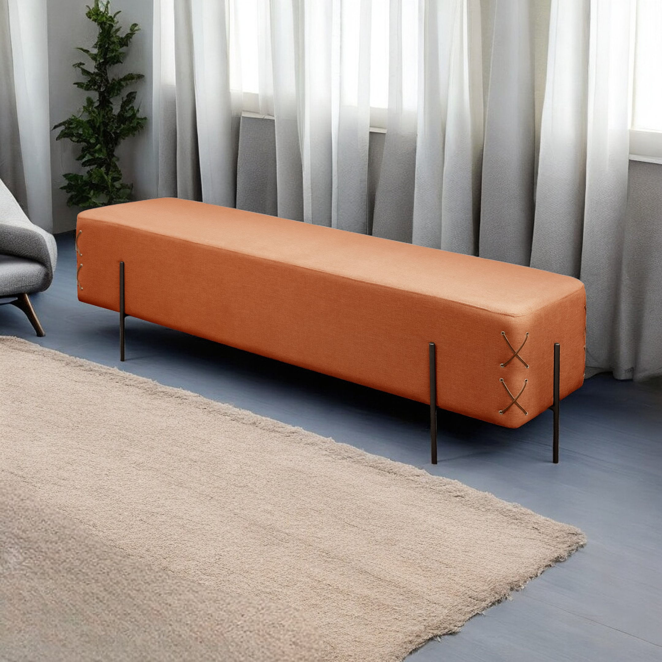 Recamier Banco Luxo Eros Chaises, Divãs E Recamiers Terracota