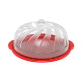 Boleira Vermelha Gourmet Guardar Bolo Tampa Com Ventilação