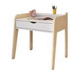 Mesa Infantil Em Madeira Maciça E Mdf Corujinha Casatema Branco/natural
