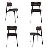 Cadeira Alloa Fixa Com 4 Pés 500 X 447 X 838 Mm Com 4 Unidades Corriente Preto/café/preto Epoxi