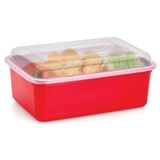 Pote Grande Container 3l Com Tampa Transparente - Vasilha Container Versátil Retangular De Plástico 3 Litros - Panami