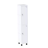 Roupeiro Em Aço Mt 1v 2 Portas Fechadura Com Prateleira Interna Branco