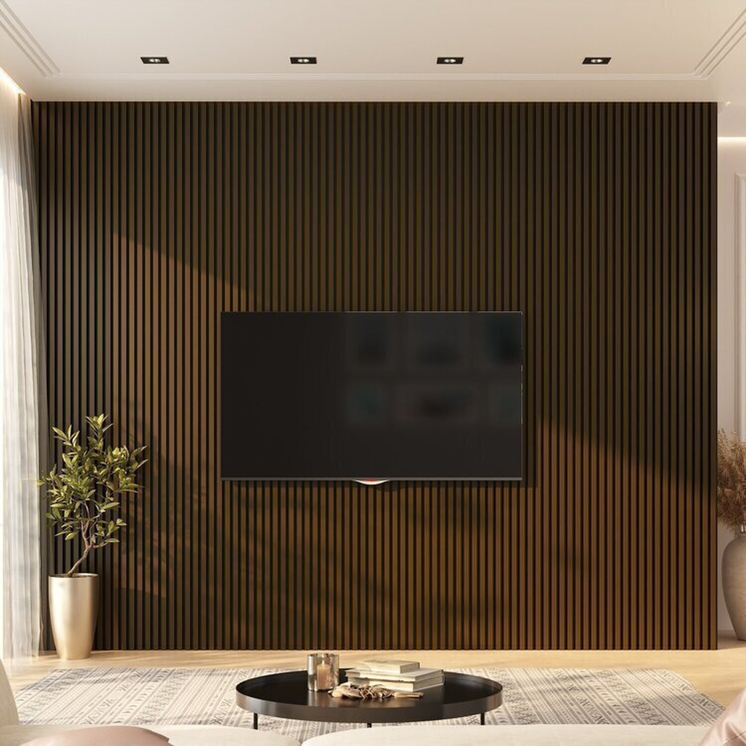 Painel Ripado De Pvc 4 Barras De 2,70m X 0,15cm Venda Em 1,62m² Marrom